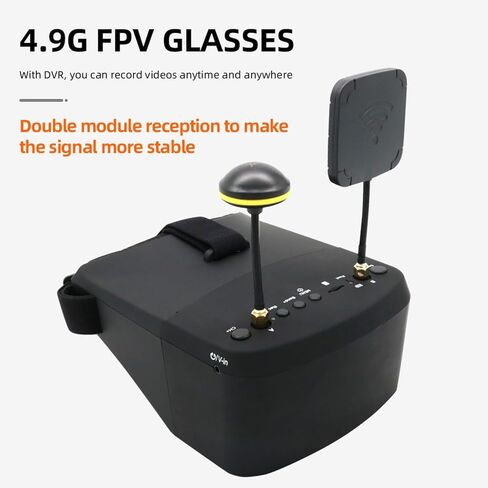 HTLNUZD EV800D FPV Goggles 5.8G 40CH 5" Screen Built-in DVR Battery Antenna for Analog FPV Drone RC Car Airplane in Kuwait