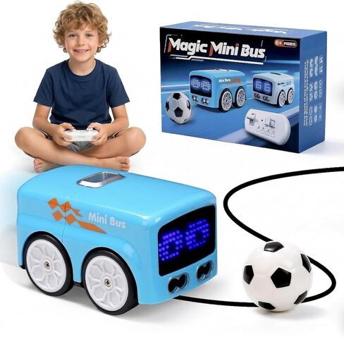 Magic Mini RC Bus – 2.4GHz Inductive Car, Car that Follows Drawn Line, Magic Mini Bus with Gesture Follow & Escape Modes, LED Expressions, Music – STEM Gift for Kids 6+ & Adults (White) in Kuwait