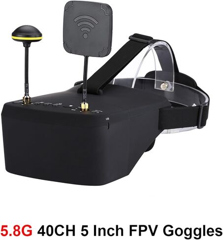 HTLNUZD EV800D FPV Goggles 5.8G 40CH 5" Screen Built-in DVR Battery Antenna for Analog FPV Drone RC Car Airplane in Kuwait