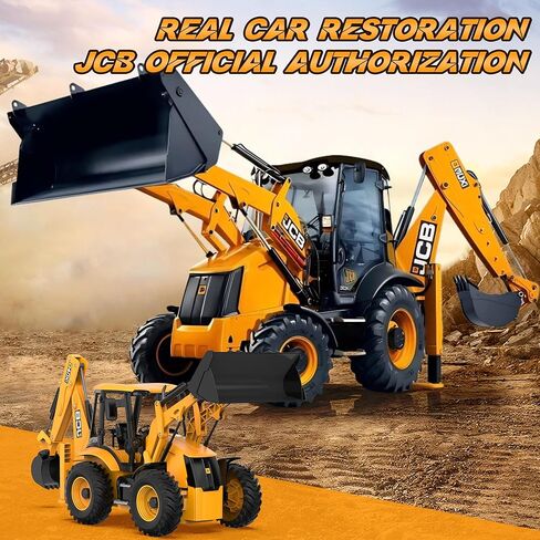 DOUBL E JCB 1:20 Scale RC Excavator & Loader – Dual-Function Construction Model with Rotating Arm, Realistic Sound & Light | Ideal in Kuwait