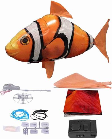 JTLB Remote Control Flying RC Toy for Kids, Inflatable Balloon with Controller, Fun Indoor Family Office Party Toy (orange clownfish) in Saudi Arabia