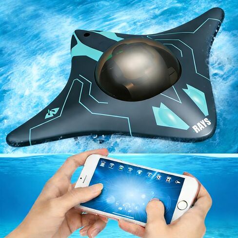 Waterproof RC Camera Boat with WiFi Camera, 6CH App Controlled Underwater Drone for Pools & Lakes, Real-Time Transmission Remote Control Boat for Adults Kids, Birthday Gift in Kuwait