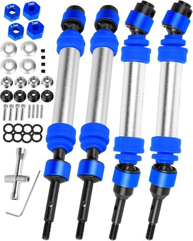 Driveshafts CVD Upgrades Part for 1/10 Slash 4WD(vxl),Rustler 4WD(vxl),Stampede 4WD(vxl),Hard Steel Front Rear RC Axles Drive Shafts Hops Up,4pcs,Polychrome in Kuwait