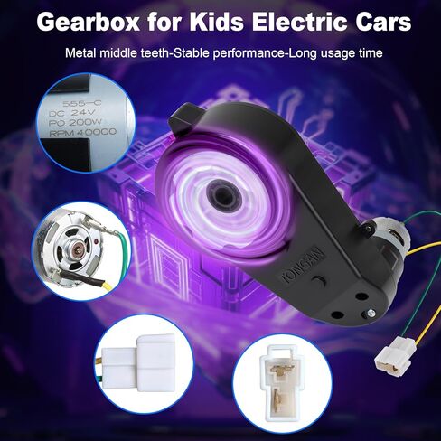 2Pcs 24V RS555 40000RPM Ride On Upgrade Motor Gearbox Powered Wheels Electric Motor 12V&18V&20V&24V High Speed Engine Kid Trax Upgrade Replacement Parts in Kuwait