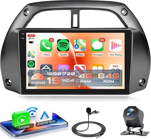 2G+32G لسيارة Toyota RAV4 RAV 4 2001-2006 راديو ستيريو للسيارة Android مع Carplay Android Auto، شاشة لمس Rimoody 9 بوصة مع نظام ملاحة GPS Miorror Link Bluetooth FM HiFi WiFi + كاميرا احتياطية AHD in Kuwait