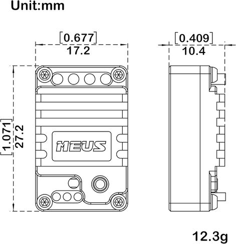 MEUS Racing ME25 25A Brushed Mini ESC for SCX24 TRX4M ASCENT-18 SCX30 1/30 1/24 1/18 RC Crawler Upgrades (V2) in Kuwait