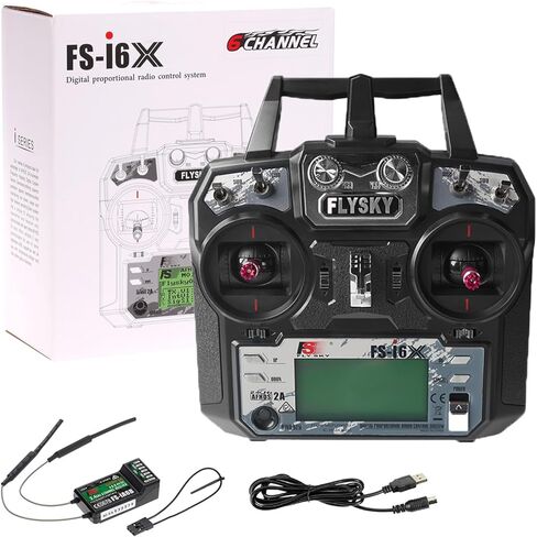 Flysky FS-i6X 2.4GHz 10CH AFHDS 2A RC Transmitter with FS-iA6B Receiver for RC Drone Airplane Helicopter in Kuwait