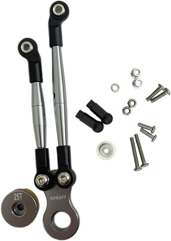 Aluminum Hi-Torque Servo Saver with Aluminum Tie Rod for Tamiya 1/12 RC Lunch Box/Kyosho, Upgrade Part (Titanium) in Saudi Arabia