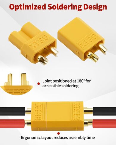20 Pairs XT30 Connectors (Male + Female Plugs) with 80 PCS Heat Shrink Tubing for RC Battery Connector, RC Lipo Battery Car Boat in Kuwait