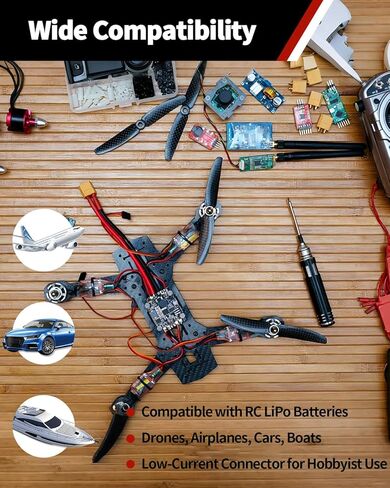 20 Pairs XT30 Connectors (Male + Female Plugs) with 80 PCS Heat Shrink Tubing for RC Battery Connector, RC Lipo Battery Car Boat in Kuwait