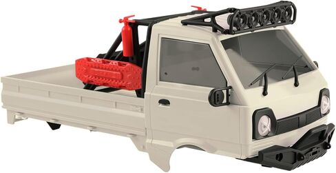 طقم هيكل صلب لشاحنة KT24 1/24 Kei مع مصابيح LED لمحور SCX24، C10، برونكو، رانجلر، معسكر القاعدة، 4 عداء (قاعدة عجلات 133 مم) - أبيض دافئ in Kuwait