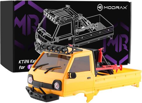 طقم هيكل صلب لشاحنة KT24 1/24 Kei مع مصابيح LED لمحور SCX24، C10، برونكو، رانجلر، معسكر القاعدة، 4 عداء (قاعدة عجلات 133 مم) - أبيض دافئ in Kuwait
