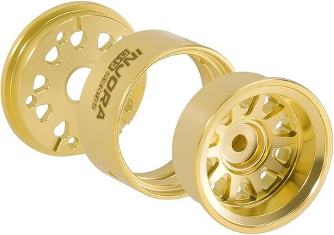 INJORA D19 0.7" Brass Beadlock Wheels for 1/30 Axial SCX30 (W7007) in Kuwait