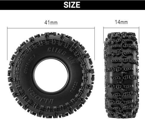 INJORA 41 * 14mm 0.7" Cling On Tires for 1/30 Axial SCX30 Upgrade (T7020) in Kuwait