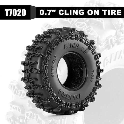 INJORA 41 * 14mm 0.7" Cling On Tires for 1/30 Axial SCX30 Upgrade (T7020) in Kuwait
