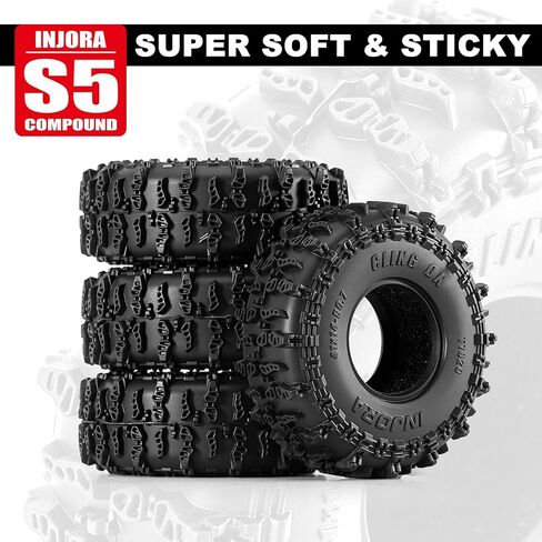 INJORA 41 * 14mm 0.7" Cling On Tires for 1/30 Axial SCX30 Upgrade (T7020) in Kuwait