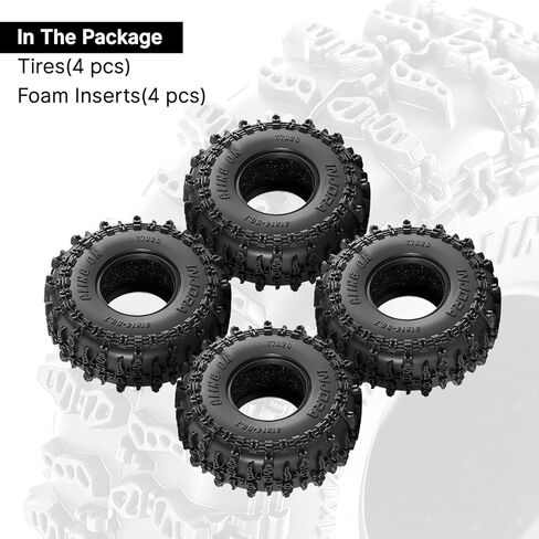 INJORA 41 * 14mm 0.7" Cling On Tires for 1/30 Axial SCX30 Upgrade (T7020) in Kuwait