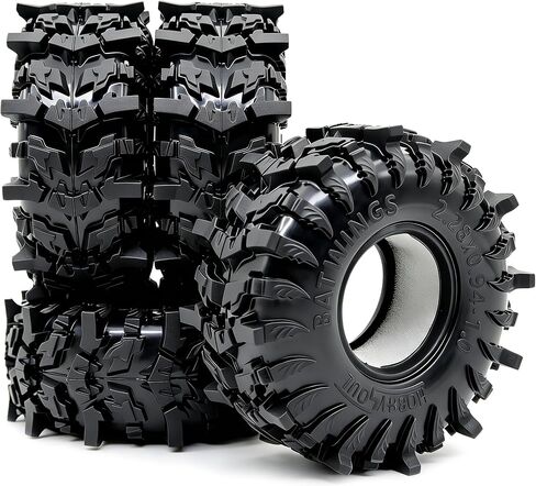 HOBBYSOUL 1.0 Tires - 70 * 27mm Tall Batwings Super Soft Sticky mud Tyre For RC Crawler 1/24 SCX24 1/18 TRX4M Upgrades in Kuwait