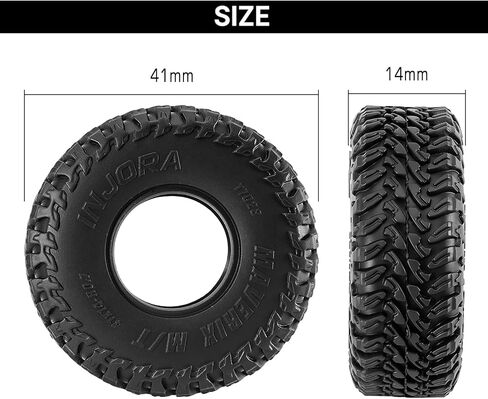 إطارات INJORA 41 * 14 مم 0.7 بوصة MAVERIX M/T لترقية 1/30 محوري SCX30 (T7028) in Kuwait