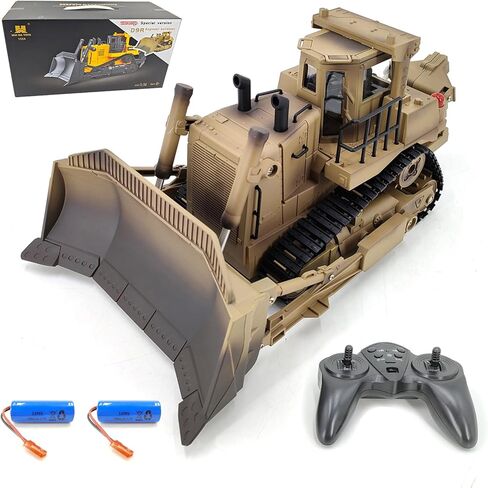 1/16 Scale RC Bulldozer, 2.4GHz 9 Channel Remote Control Track Type Tractor, Remote Control Construction Vehicle Toy for Teens, Liftable Blade and Ripper in Kuwait