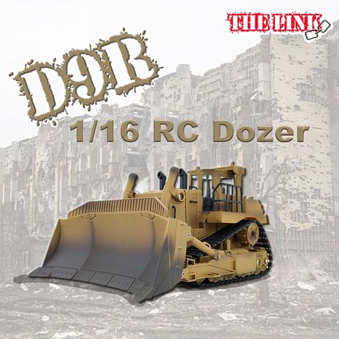 1/16 Scale RC Bulldozer, 2.4GHz 9 Channel Remote Control Track Type Tractor, Remote Control Construction Vehicle Toy for Teens, Liftable Blade and Ripper in Kuwait