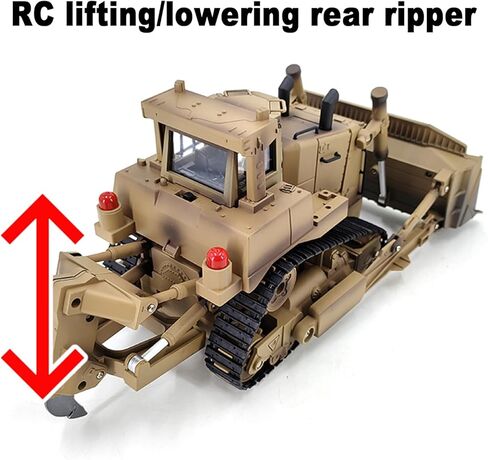 1/16 Scale RC Bulldozer, 2.4GHz 9 Channel Remote Control Track Type Tractor, Remote Control Construction Vehicle Toy for Teens, Liftable Blade and Ripper in Kuwait
