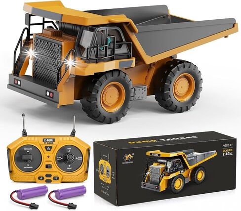 YESHIN Remote Control Bulldozer, 9 Channel Metal RC Track-Type Tractor with Lights & Sound, 2.4GHz Construction Vehicle Toy, Rechargeable, Gifts for Boys Ages 3-12 Birthday Christmas in Kuwait
