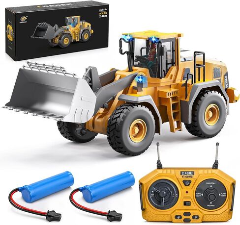 YESHIN Remote Control Bulldozer, 9 Channel Metal RC Track-Type Tractor with Lights & Sound, 2.4GHz Construction Vehicle Toy, Rechargeable, Gifts for Boys Ages 3-12 Birthday Christmas in Saudi Arabia