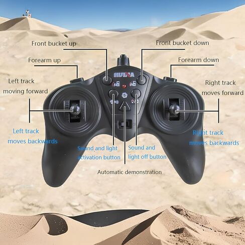 Ailejia Remote Control Bulldozer Toy 1/16 RC Construction Vehicle RC 9 CH 2.4GHz Dozer Front Loader Toy with Light and Metal Shovel for Kids in Kuwait