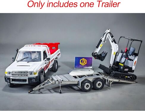 TOUCAN RC HOBBY 1/14 ET2 2Axles Trailer for E20 Remote Control Excavator Support Legs Stainless Steel Tailboard Almost Assembled in Kuwait