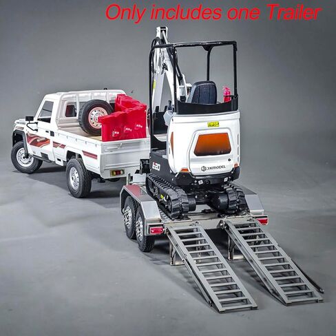 TOUCAN RC HOBBY 1/14 ET2 2Axles Trailer for E20 Remote Control Excavator Support Legs Stainless Steel Tailboard Almost Assembled in Kuwait