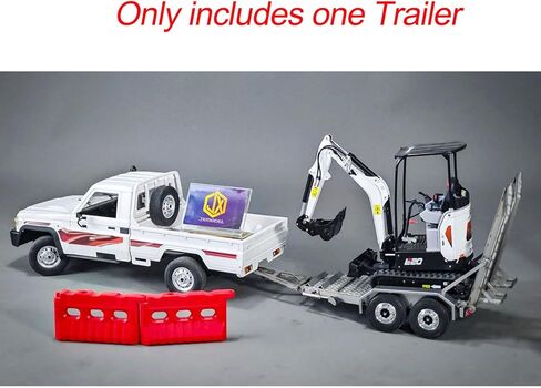 TOUCAN RC HOBBY 1/14 ET2 2Axles Trailer for E20 Remote Control Excavator Support Legs Stainless Steel Tailboard Almost Assembled in Kuwait