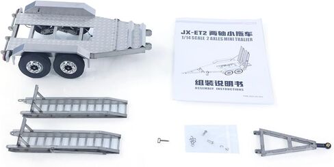TOUCAN RC HOBBY 1/14 ET2 2Axles Trailer for E20 Remote Control Excavator Support Legs Stainless Steel Tailboard Almost Assembled in Kuwait