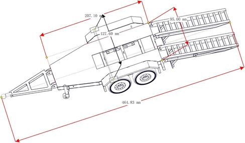 TOUCAN RC HOBBY 1/14 ET2 2Axles Trailer for E20 Remote Control Excavator Support Legs Stainless Steel Tailboard Almost Assembled in Kuwait