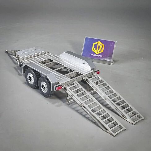 TOUCAN RC HOBBY 1/14 ET2 2Axles Trailer for E20 Remote Control Excavator Support Legs Stainless Steel Tailboard Almost Assembled in Kuwait