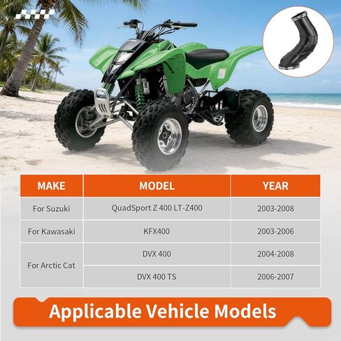 صندوق الهواء إلى المكربن ​​التمهيد لسوزوكي QuadSport Z 400 LT-Z400 2003-2008 لكاواساكي KFX400 2003-2006 ل القطب الشمالي القط DVX 400 2004-2008 13881-07G00 in Kuwait
