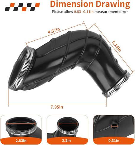 صندوق الهواء إلى المكربن ​​التمهيد لسوزوكي QuadSport Z 400 LT-Z400 2003-2008 لكاواساكي KFX400 2003-2006 ل القطب الشمالي القط DVX 400 2004-2008 13881-07G00 in Kuwait