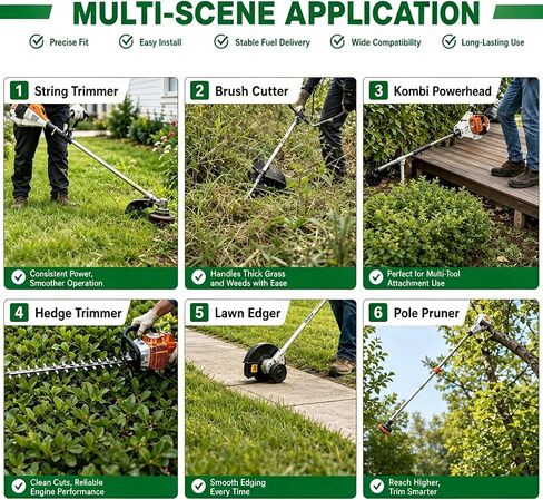 طقم المكربن ​​FS56RC لـ Stihl FS56RC FS70R KM56C HT56C - يستبدل 4144 120 0608، C1M-S267A بفلتر الهواء وخطوط الوقود وسدادة الإشعال وأداة التعديل in Kuwait