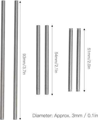 Metal Front Suspension Pin Group, Stainless Steel Round Shaft Rod, Front Suspension Arm Round Pin for TRAXXAS UDR 1/7 RC Car in Kuwait