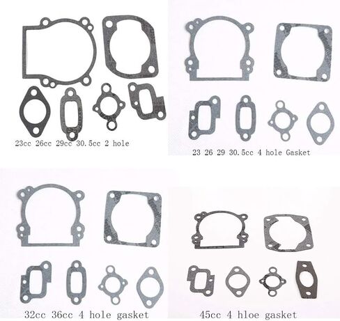 Parts & Accessories Cylinder and Crankcase Gasket Kit for 23cc 26cc 29cc 30.5cc 32cc 36cc 45cc Engine Fit 1/5 HPI KM ROVAN Baja LOSI FG RC CAR Parts - (Color: 23-30.5cc 2hole) in Kuwait