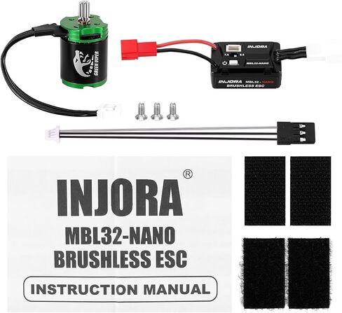 INJORA MBL32-NANO Brushless ESC & 1621 Green Viper Motor for 1/30 Axial SCX30 (4300KV) in Kuwait