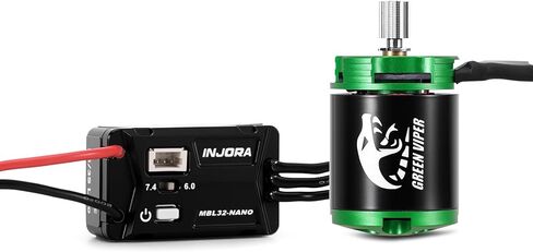 INJORA MBL32-NANO Brushless ESC & 1621 Green Viper Motor for 1/30 Axial SCX30 (4300KV) in Kuwait
