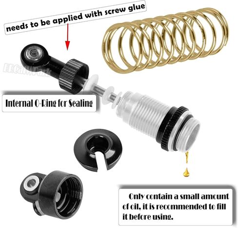 Big Bore Shock Absorber & 3 Types of Hardness Springs Upgrades Part for 1/18 Granite Grom,1/14 Typhon Grom,1/16 Mojave Grom,RC Alloy Front Or Rear Adjustable Spring Shock,Silver in Kuwait