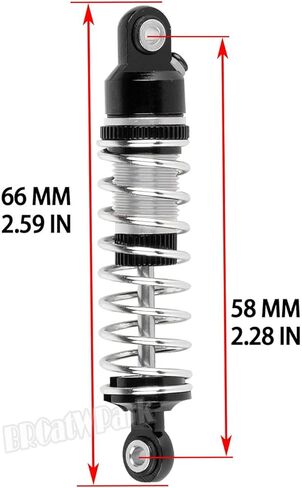 Big Bore Shock Absorber & 3 Types of Hardness Springs Upgrades Part for 1/18 Granite Grom,1/14 Typhon Grom,1/16 Mojave Grom,RC Alloy Front Or Rear Adjustable Spring Shock,Silver in Kuwait