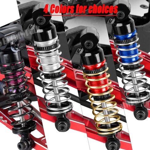 Big Bore Shock Absorber & 3 Types of Hardness Springs Upgrades Part for 1/18 Granite Grom,1/14 Typhon Grom,1/16 Mojave Grom,RC Alloy Front Or Rear Adjustable Spring Shock,Silver in Kuwait