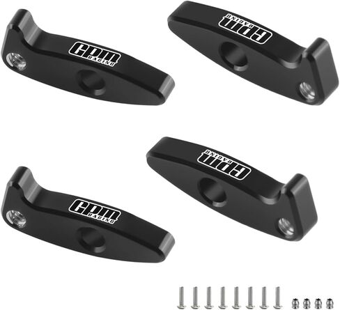 GPM شفرات مرنة عالية المفصل والتخليص 7075-T6 طقم تمديد من سبائك الألومنيوم Droop Flex Mod لـ 1/30 RC Crawler Axial SCX30، Ford Bronco، Jeep Wrangler JLU، شيفروليه K10 ترقية (أسود) in Kuwait