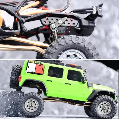 GPM شفرات مرنة عالية المفصل والتخليص 7075-T6 طقم تمديد من سبائك الألومنيوم Droop Flex Mod لـ 1/30 RC Crawler Axial SCX30، Ford Bronco، Jeep Wrangler JLU، شيفروليه K10 ترقية (أسود) in Kuwait