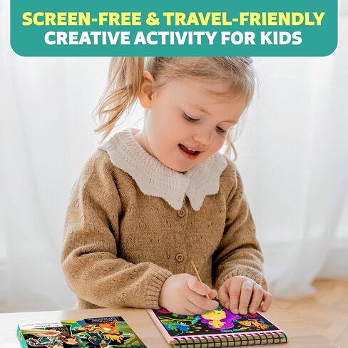 Clever Fox Play Scratch Craft for Kids – 30 Magical Fairy Tales Scratch-Off Pictures & 130+ Stickers – Craft Kits, DIY Supplies – Arts & Crafts Gifts for Boys & Girls Ages 3, 4, 5, 6, 7, 8 in Kuwait