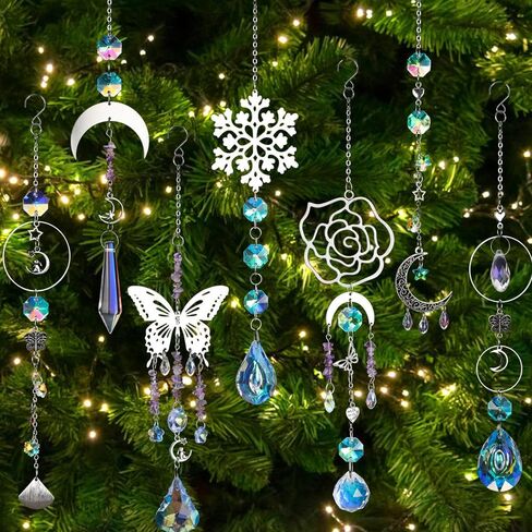 DIY Suncatcher Making Kit – 400-Piece Set of Glass Prisms & Crystal, Perfect for Window Hanging, Home, Indoor, Outdoor, Garden, Christmas, Wedding, Party Decorations in Kuwait
