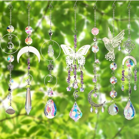 DIY Suncatcher Making Kit – 400-Piece Set of Glass Prisms & Crystal, Perfect for Window Hanging, Home, Indoor, Outdoor, Garden, Christmas, Wedding, Party Decorations in Kuwait